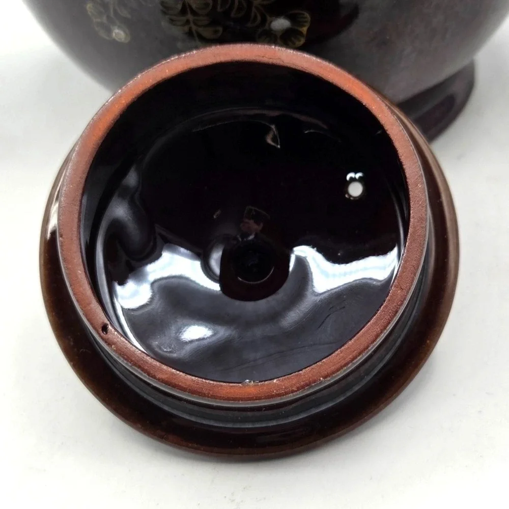 Japanese TeaPot Moriage Redware Medium~ Hand Painted 1940s ~Japan Vintage